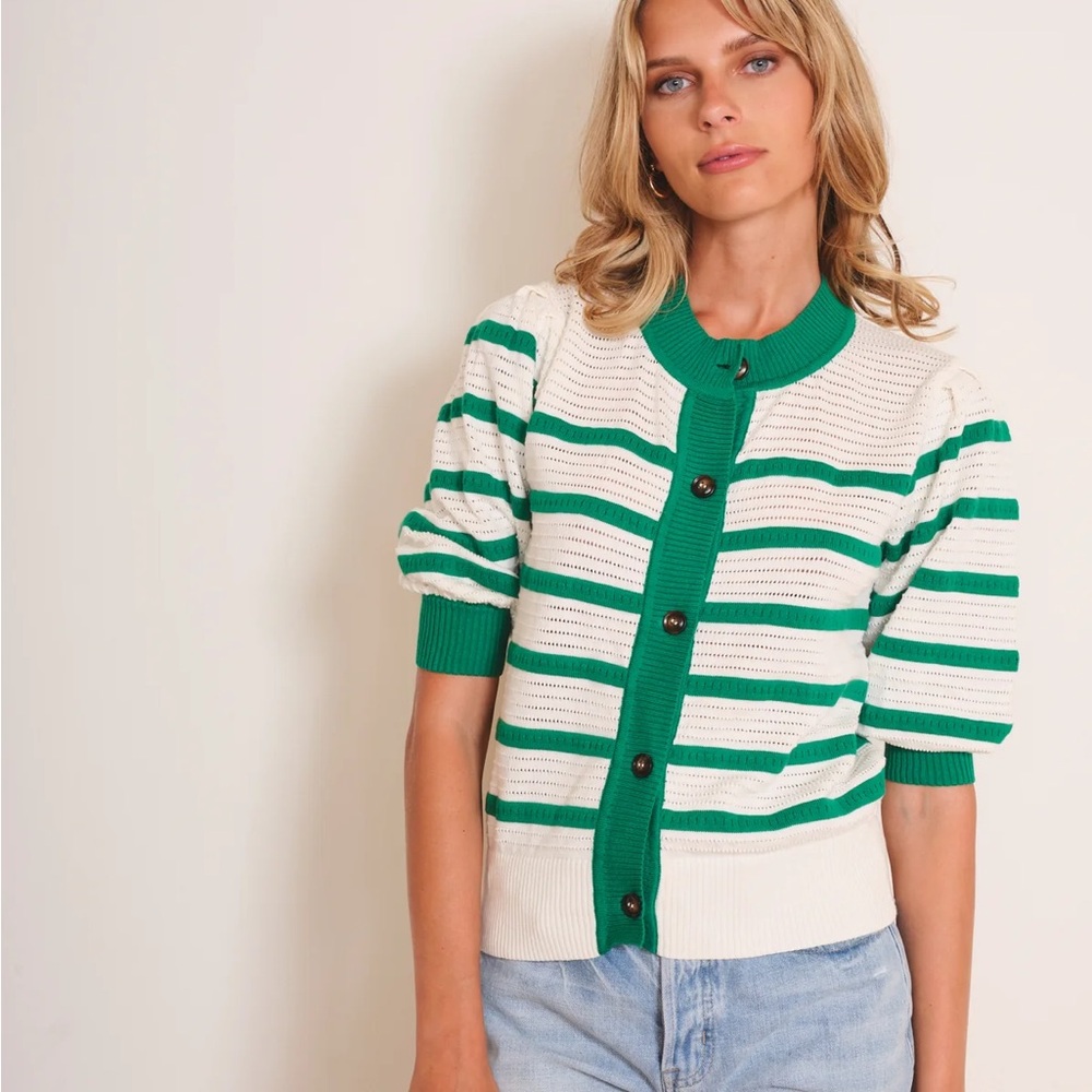 DRA LOS ANGELES | Green White Cardigan XS/S
